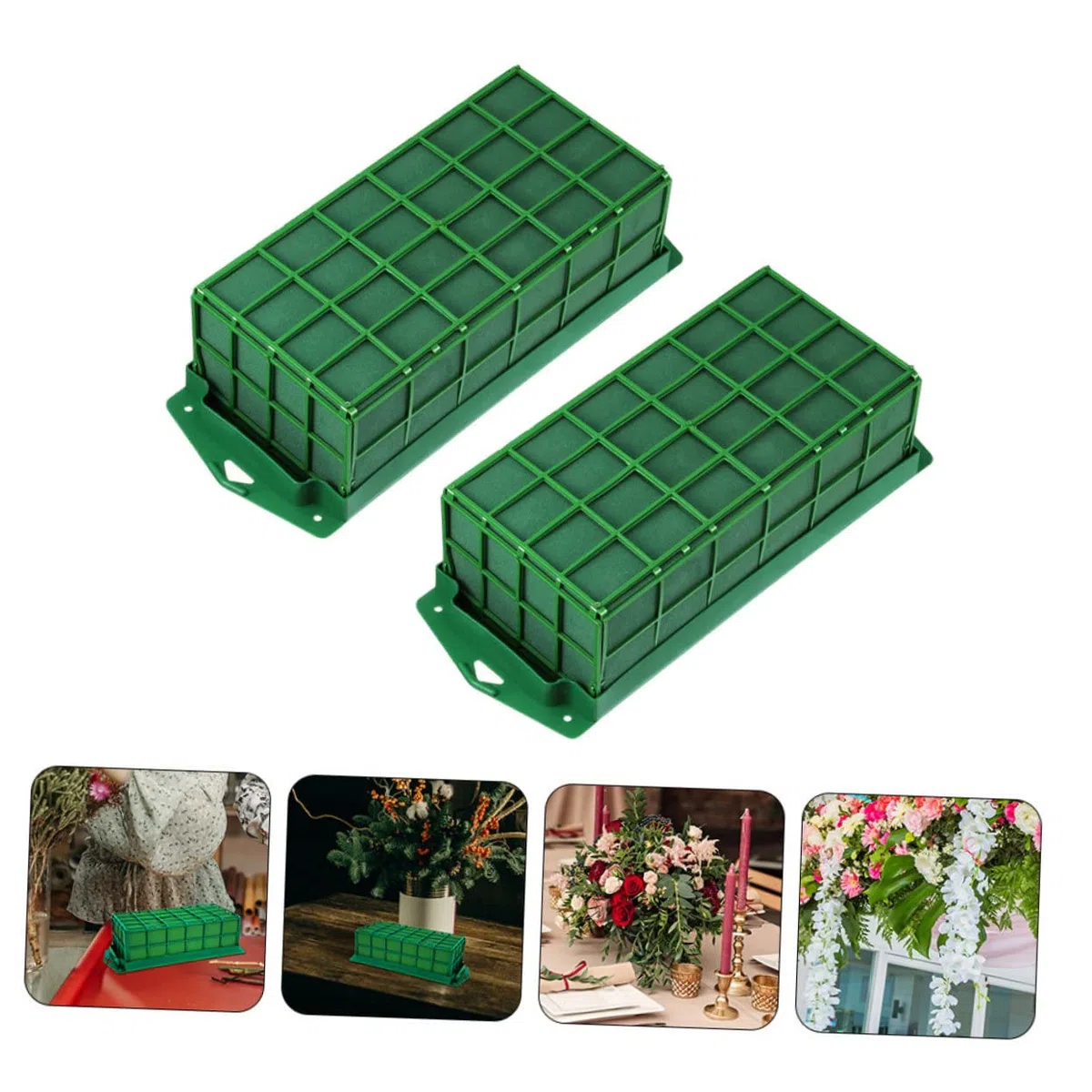 2 Pezzi Gabbie Porta Schiuma Large con Spugna per Fiori Freschi Supporto Decorativo per Composizioni da Tavolo e Parete per Matrimoni e Eventi Speciali