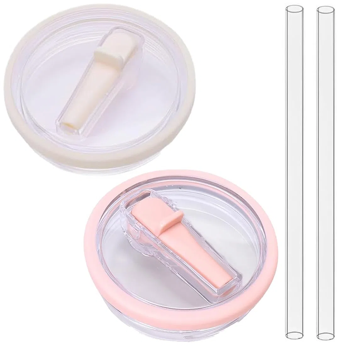 EIHI 2 Pezzi Coperchio di ricambio per bicchieri da 40 oz, Riutilizzabili a prova di perdite e antipolvere, Coperchio di ricambio per accessori Stan ley Cup, Con due cannucce