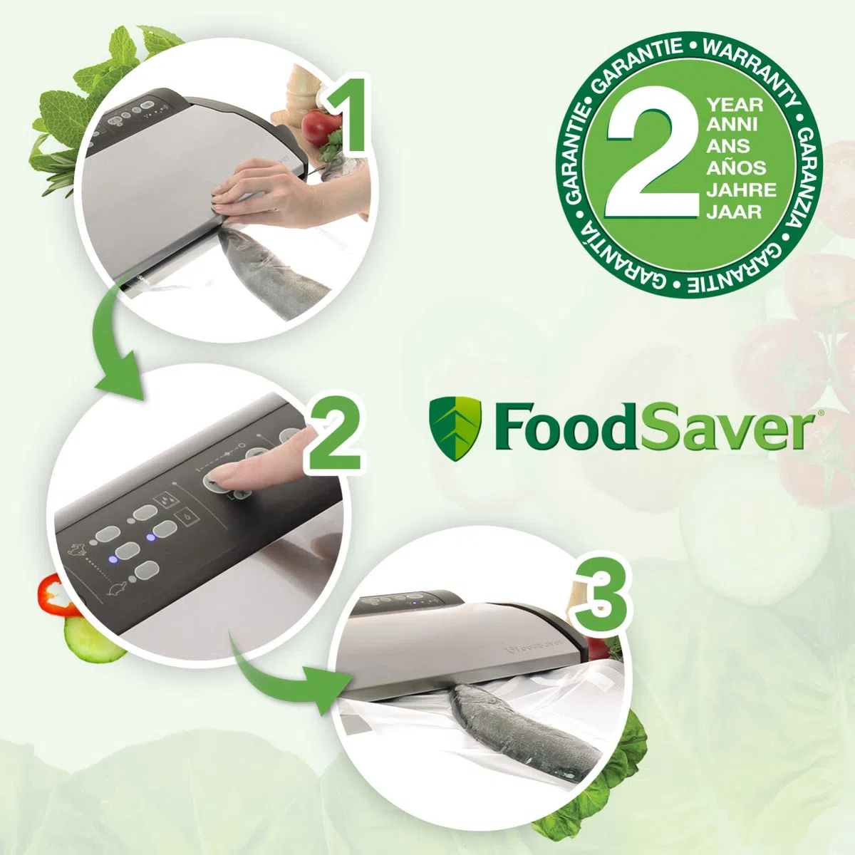 FoodSaver V2860 Macchina Sottovuoto per Alimenti Secchi/Umidi, Sigillatura Automatica, Indicatori LED, Adatta a Piccoli Spazi, 100 W, Argento/Nero