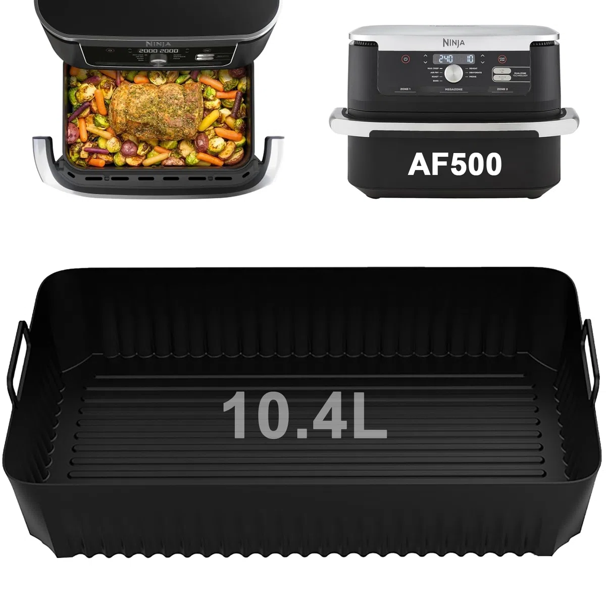Accessoire per Ninja Friggitrice ad Aria Flexdrawer da 10,4 l AF500eu 10.4l Doppio Cestello Accessori Foodi Flex Flexdrawer 10,4 l Airfryer Silicone Moule AF500 Flex Drawer