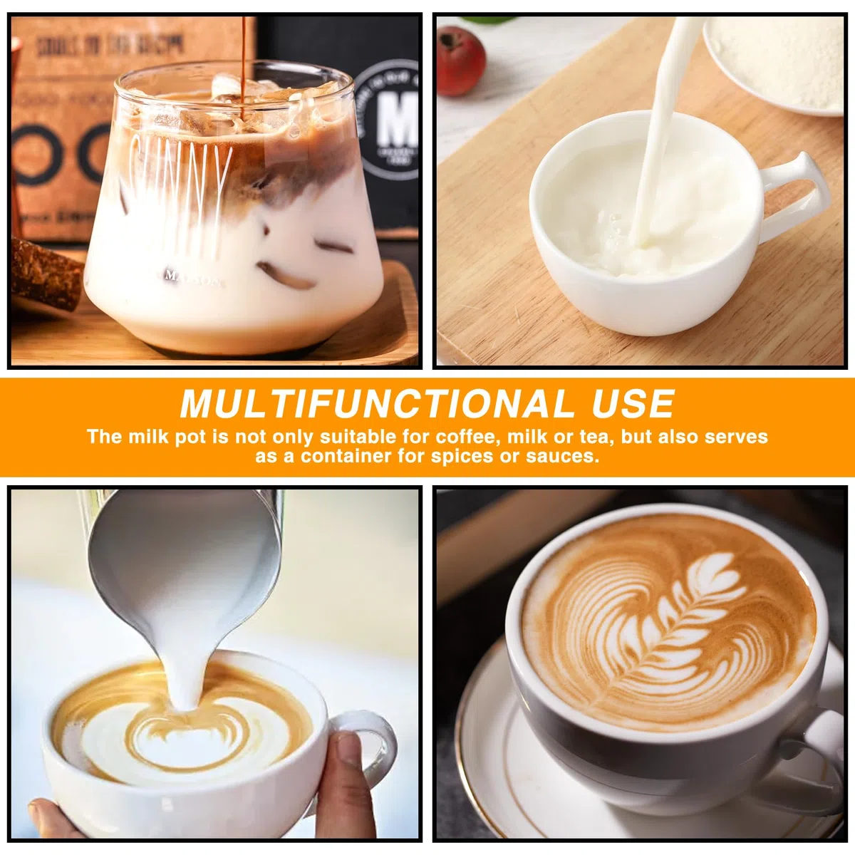 6 bricco per latte, in acciaio inox da 90 ml, piccolo bricco per latte in schiuma, bricco da 3 oz per schiumare, brocca per latte e caffè espresso per montalatte, cappuccino, latte art