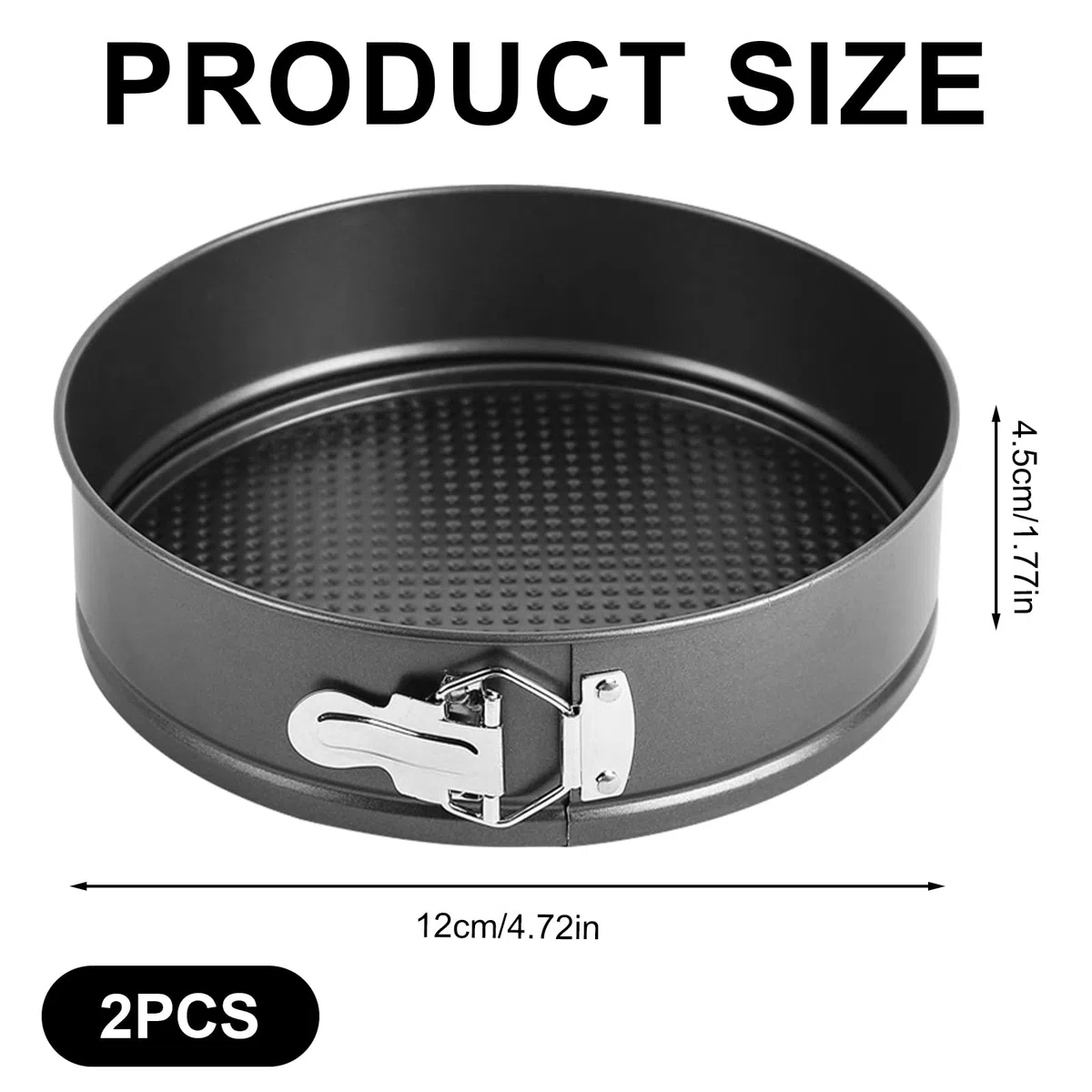 Teglia a cerniera 12 cm rotonda, set da 2 pezzi di piccola teglia per torte con rivestimento antiaderente per teglie, torte, quiche, stampo per torte, teglia a molla