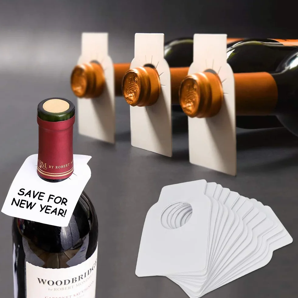 200 Pezzi Etichette di Vino Etichettatrice per Bottiglie Vino in PVC Etichette Vino Eleganti Diametro 28 mm Etichette per Cantina/Appassionato di Vino/Collezionista (89 * 57 mm)