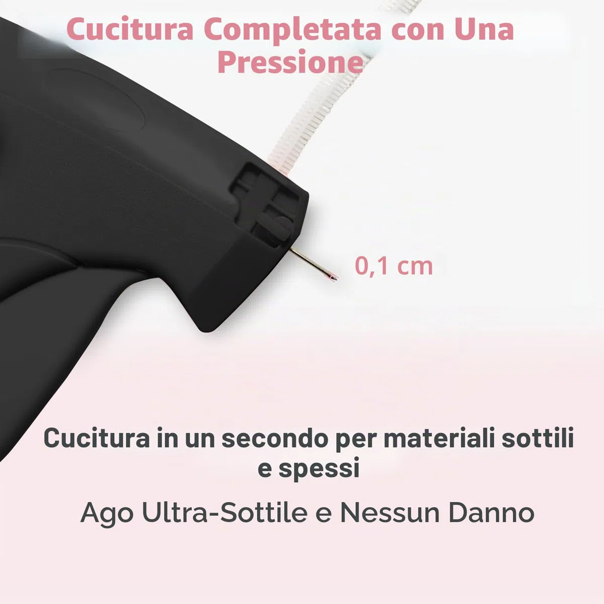 Mini pistola da cucito a mano, macchina da cucire portatile con 5 aghi + 1000 staffe, riparazione flash per vestiti e tende, set da cucito da viaggio per riparazioni tessili, nero