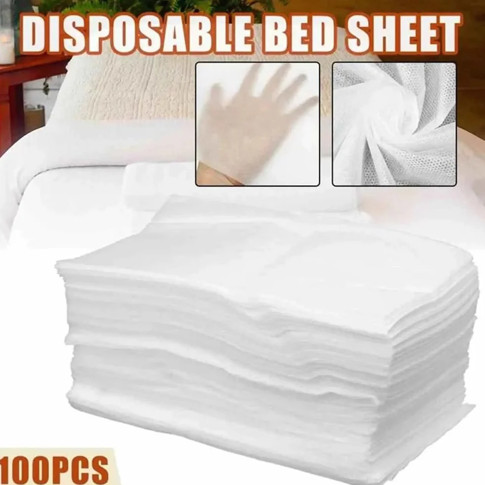 NEWFUN Lenzuolo monouso, 100 pezzi lenzuolo da massaggio monouso, Foglio da Massaggio in Tessuto Non Tessuto，80 x 180cm，Adatto per Saloni di Bellezza，Spa，Massaggi，Hotel，Estetisti