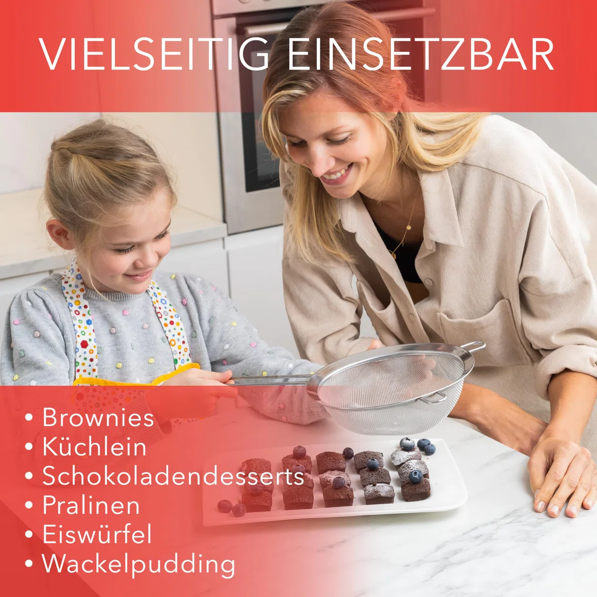 AVANA Brownie - Teglia da forno in silicone, senza BPA, antiaderente, 24 stampi per brownie