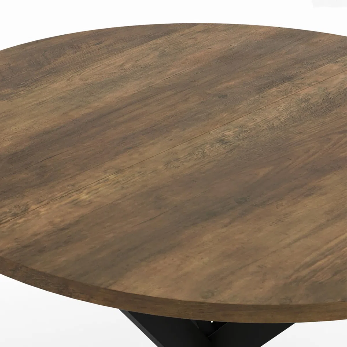 IDMarket - HAWKINS mesa de comedor redonda 2-4 personas con patas de araña negro y madera antigua 80 cm