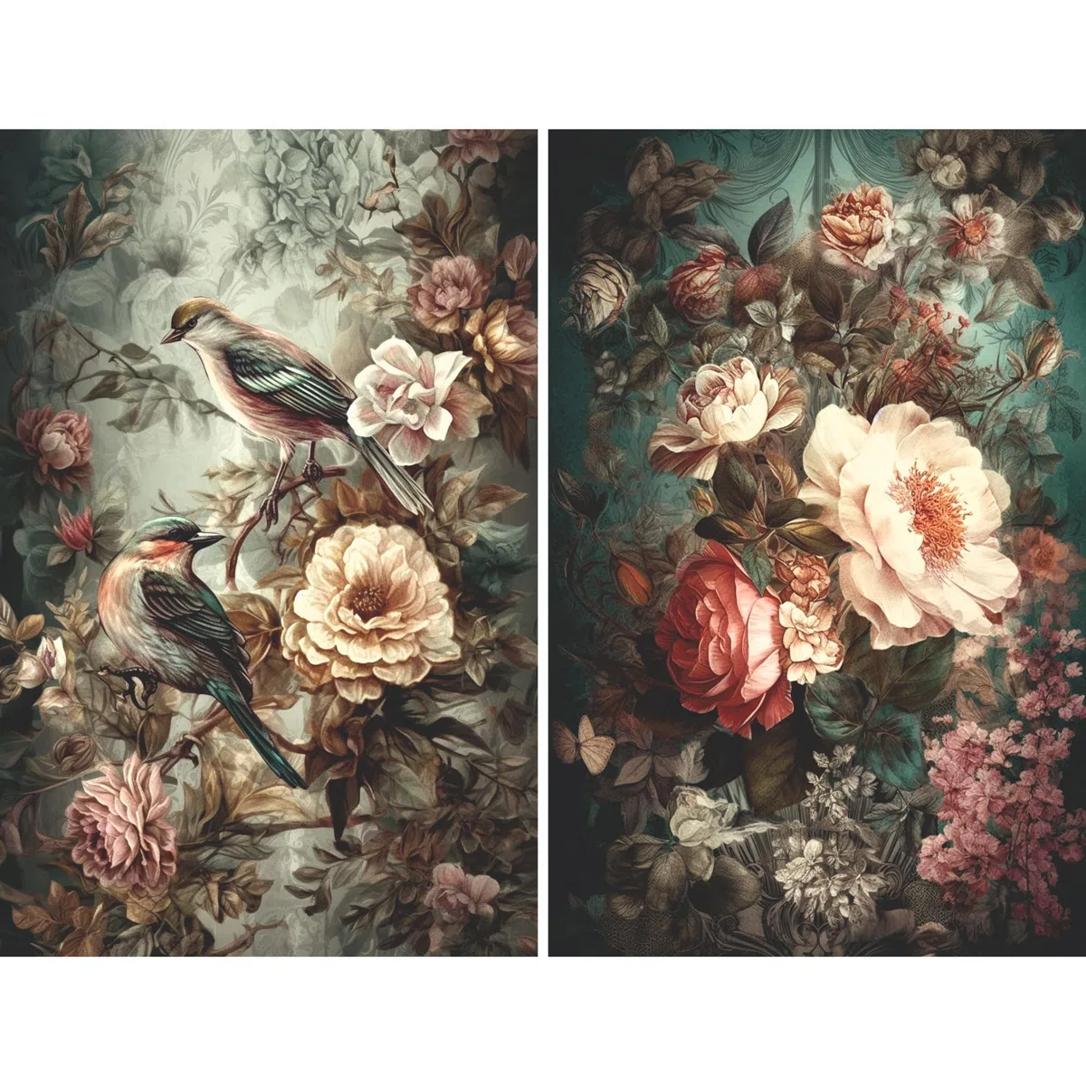 Carta di riso Uccelli vintage, 20 x 26,6cm (6 pezzi) - 6 disegni per scrapbooking, cartoline, artigianato, decoupage da CRAFT KREATIVELY