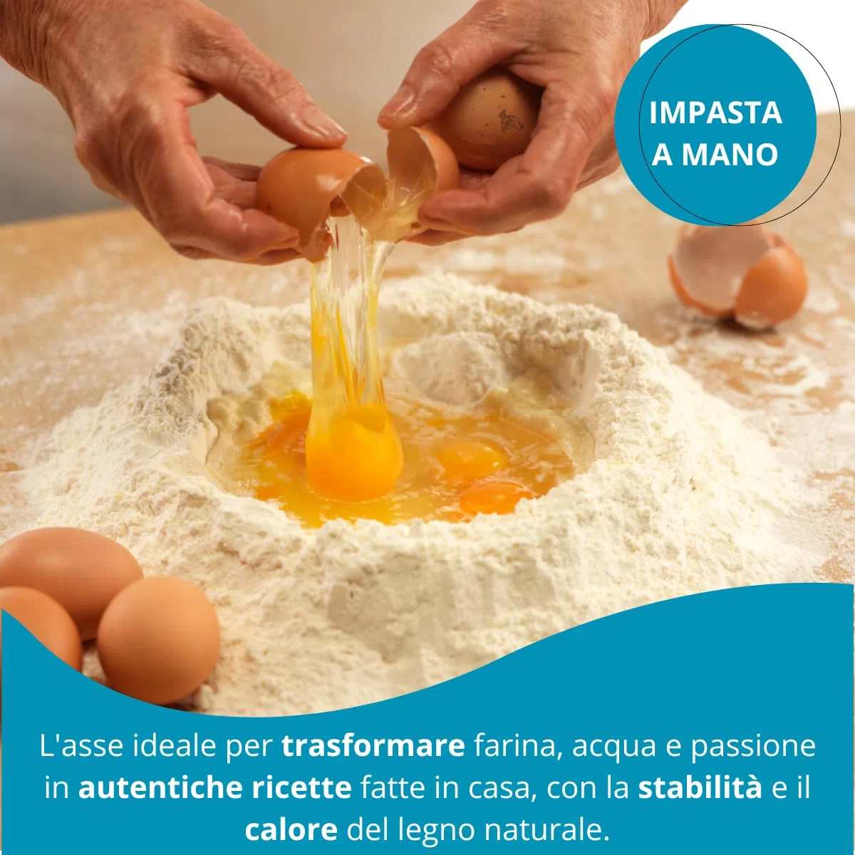 TOMAINO - Spianatoia per Impastare in Legno di Betulla - Asse per la Pasta, Pizza e Dolci (90x50)
