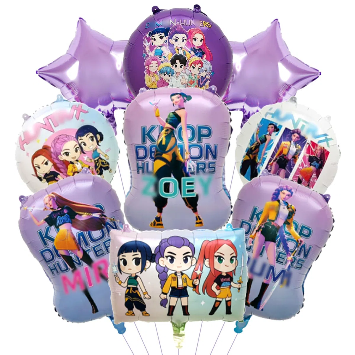 9 Pezzi Huntrs Kit Compleanno Ragazzi Ragazze, Kit Palloncini Decorazioni, Palloncini Decorazioni per Festa di Compleanno Bambini