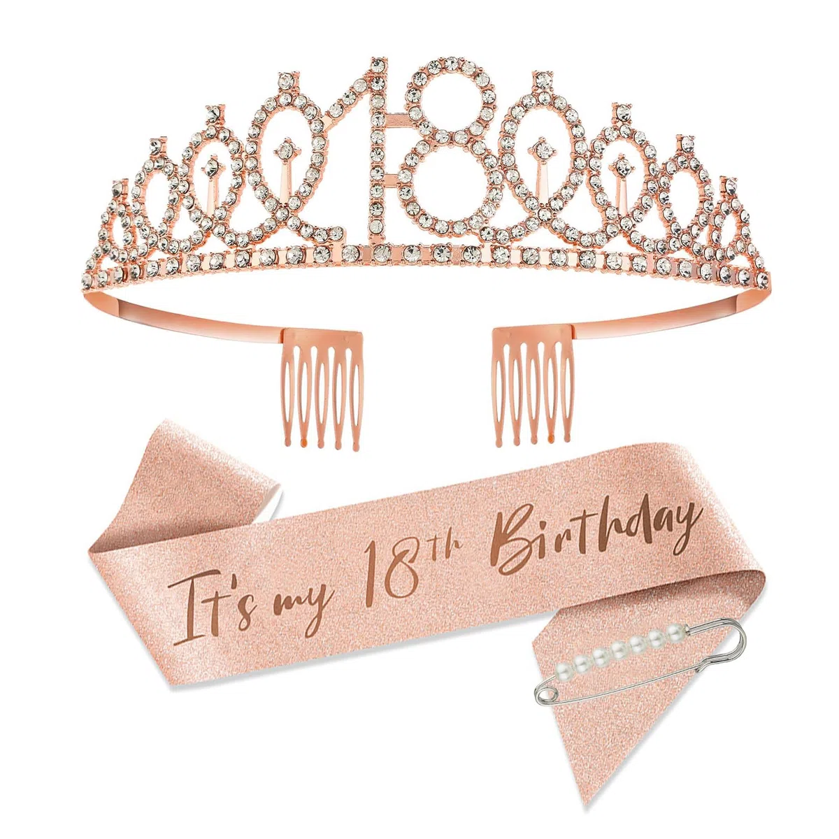 Ragazza Compleanno Ragazza Festa Vestito Decorazioni Regalo Per Addobbi Include Corona E Fascia Coroncina Rosa Bomboniere