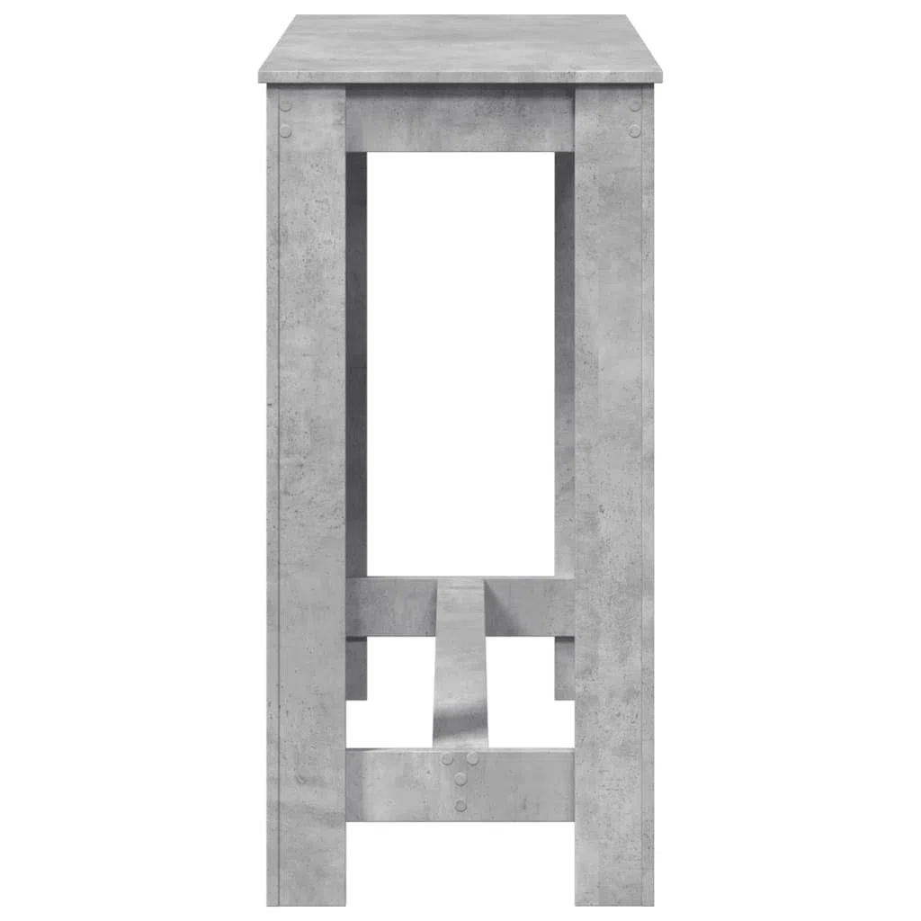 VidaXL Tavolo da bar grigio cemento - legno ingegnerizzato - casa/ufficio/soggiorno - 102 x 50 x 103,5 cm - 90 kg