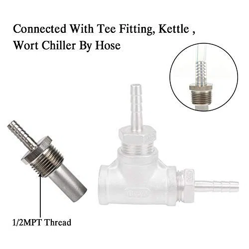 Home Brewing Acciaio Inox 2 Micron Inline Oxygenation Diffusion Pietra Aeration Stone 1/2 NPT Carbonation Stone to Barb Raccordo