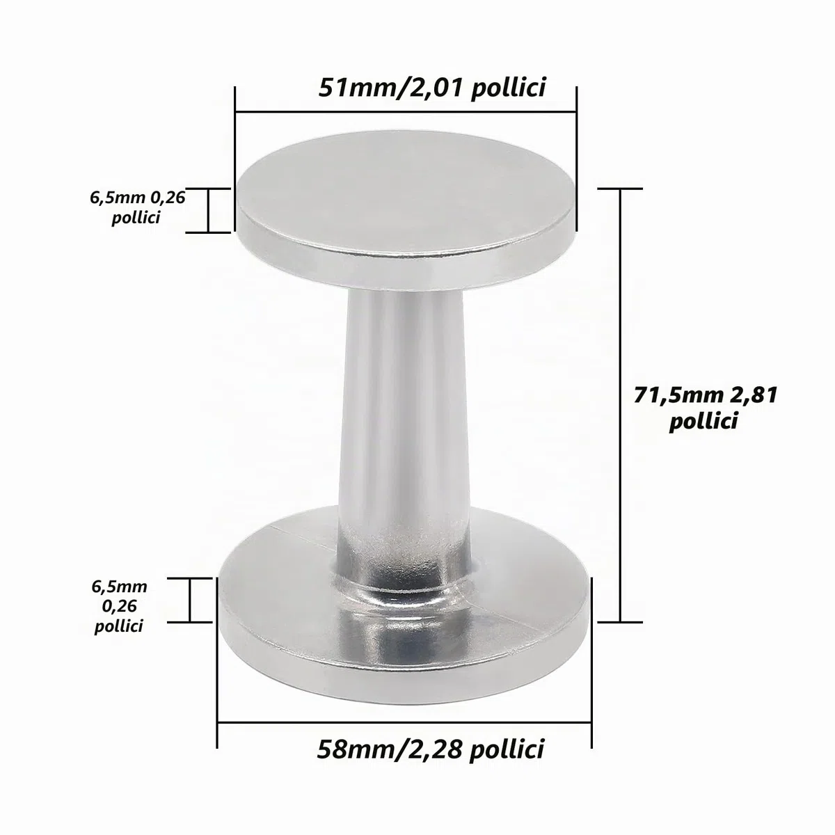 Pressa Caffè a Doppia Faccia da 51mm e 58mm per Macchine del Caffè Espresso