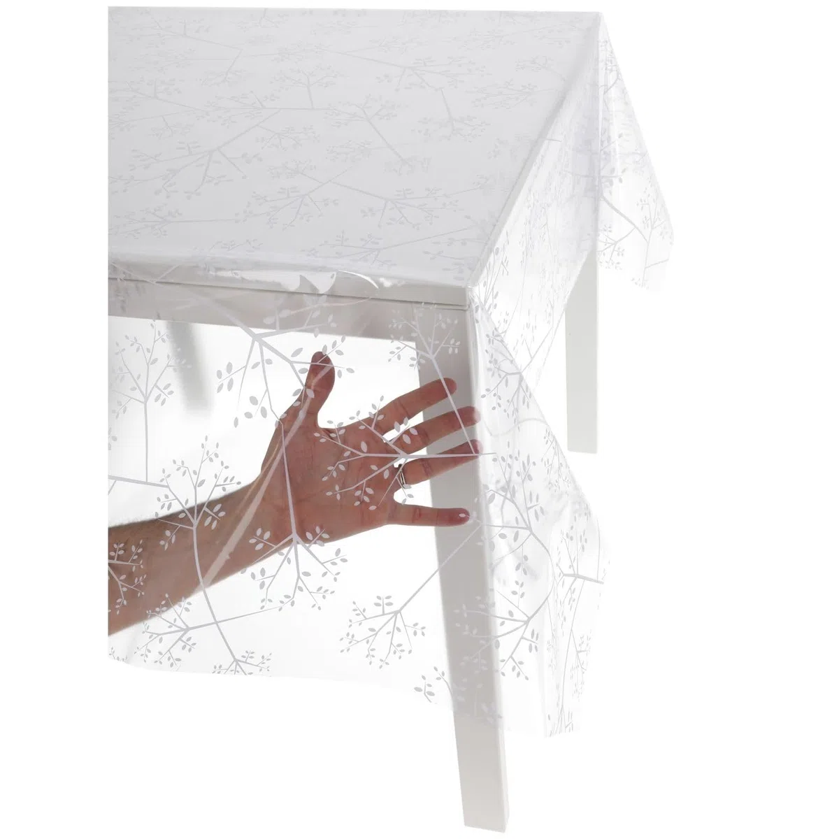 Casatessile Tovaglia Trasparente plastificata Italiana Cristallo Fantasia Tovaglia PVC Plasticata Esterno - VAR. 1, 6 posti 140x180 cm.