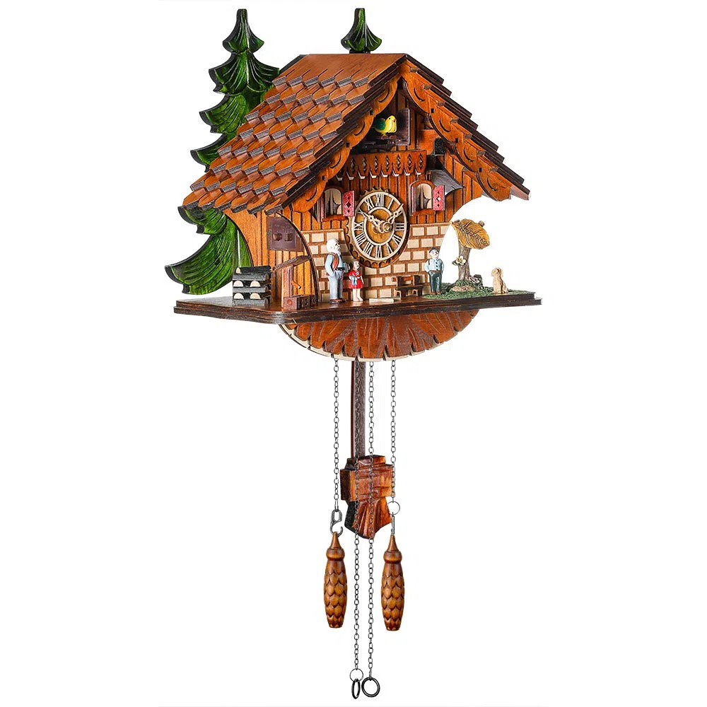 Kintrot Orologio a cucù Orologio da Chalet Tradizionale della Foresta Nera Orologio al Quarzo Artigianale Decorazione da Parete