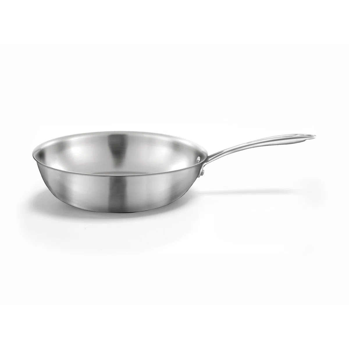 Cuisinox - Gourmet - Wok 28 cm in acciaio inox - Triply - Compatibile con tutti i piani cottura inclusa induzione - Acciaio inossidabile 18/1 - Finitura satinata - Manico fisso - Senza PFAS, PTFE