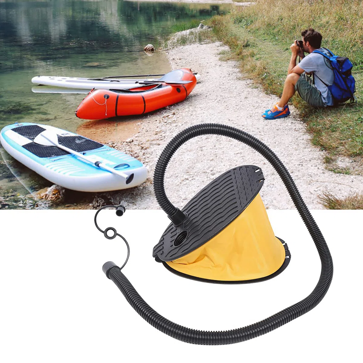 Naroote Pompa del Piede, Pompa a Palloncini in Plastica con per Aria del Piede Ad Alto Volume per Barche Gonfiabili Letti da Nuotare