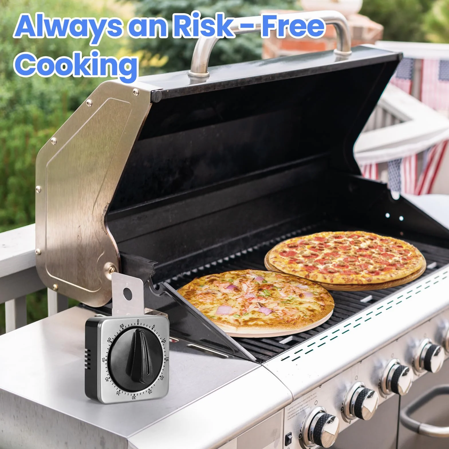 Albayrak Timer da cucina, timer da cucina con allarme forte, non richiede batterie, 100% meccanico - Retro magnetico, squisito corpo in acciaio inossidabile - Promemoria conto alla rovescia - Argento