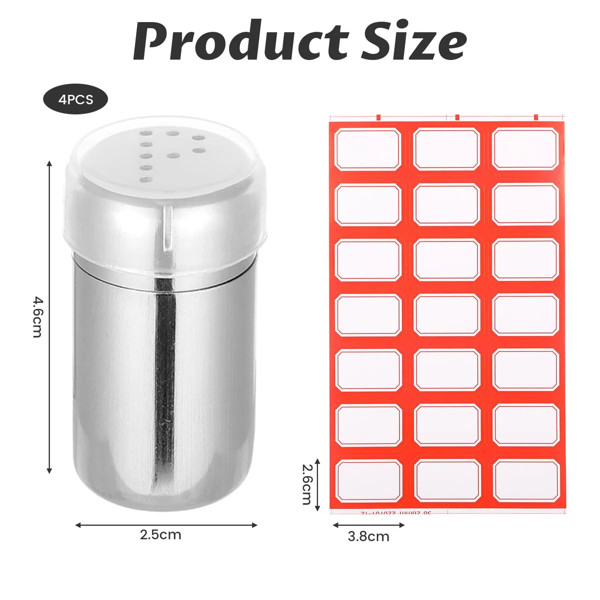 4 saliera con coperchio, mini saliera in acciaio inox con fori fini, adesivi, contenitore per spezie antiruggine per pepe, per viaggi, ristoranti, campeggio e barbecue all'aperto