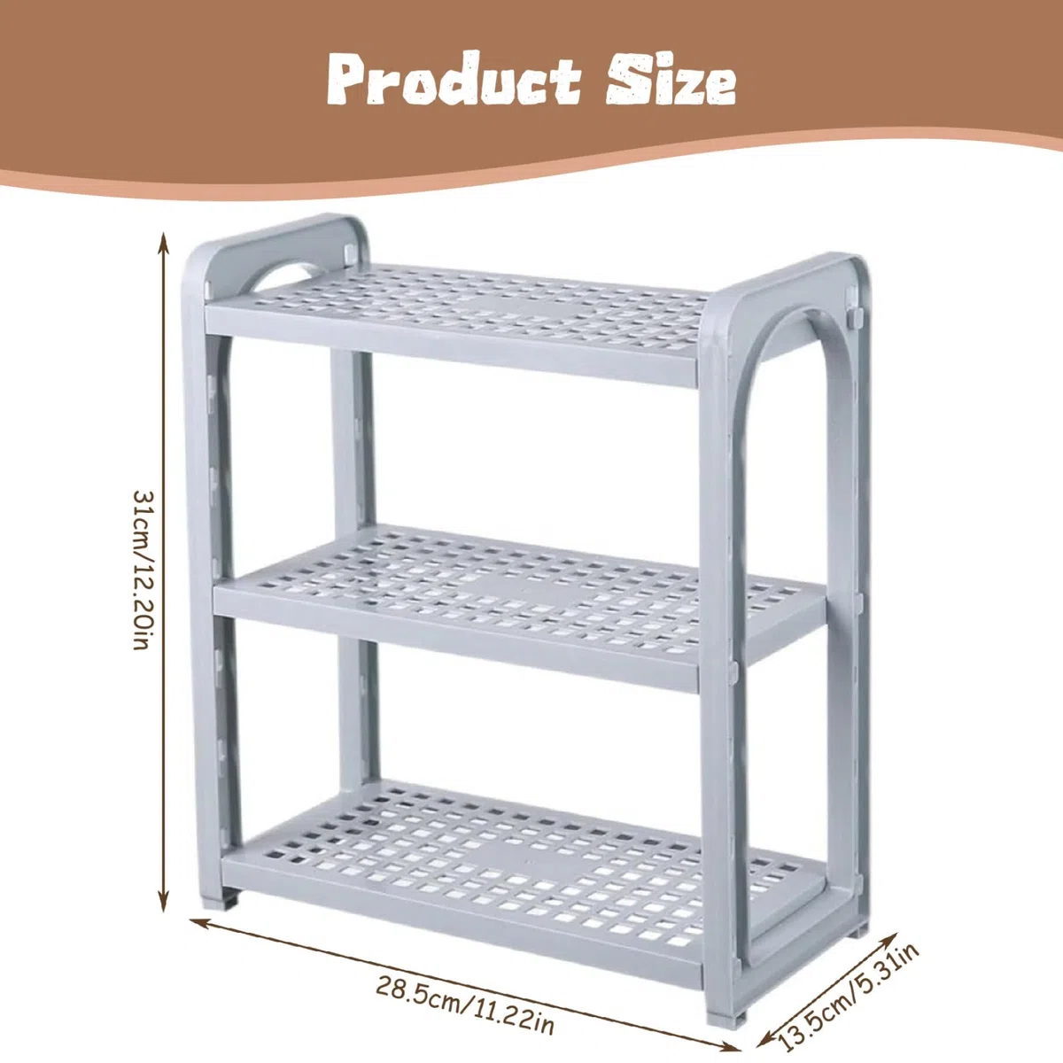 Scaffale da scrivania, Ripiani regolabili a tre strati, Scaffale multifunzionale per scaffali vuoti Organizzatore di articoli vari per Cucina Bagno Ufficio Decorazione della casa