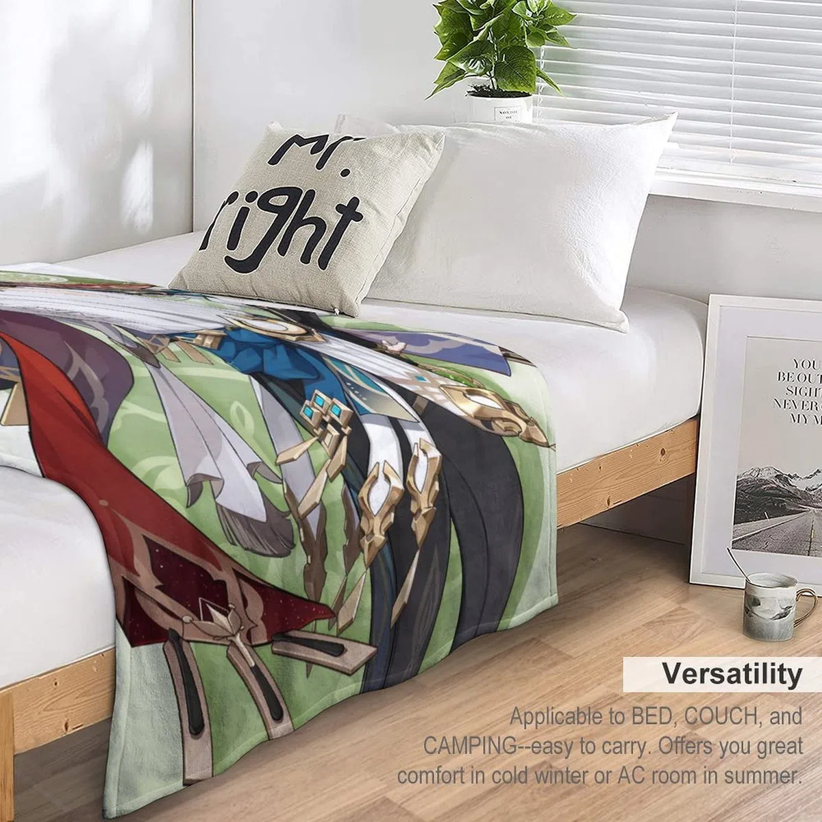 Coperta anime Genshin Impact, design Sumeru Kaveh, super morbida, 152 cm x 127 cm, leggera e calda, per divano, bambini, ragazze e adulti