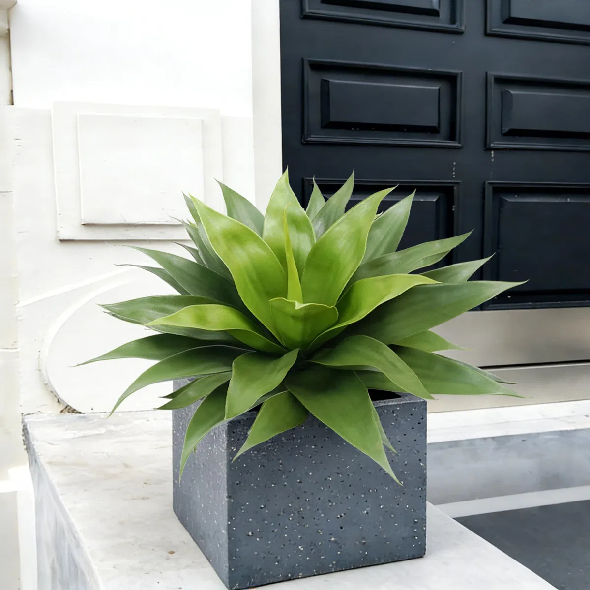 Vitalismo Piante grasse finte, piante grasse artificiali per interni ed esterni, in agave sintetica, 65 cm di larghezza, resistenti ai raggi UV, fioriere per porta d'ingresso, giardino, decorazione
