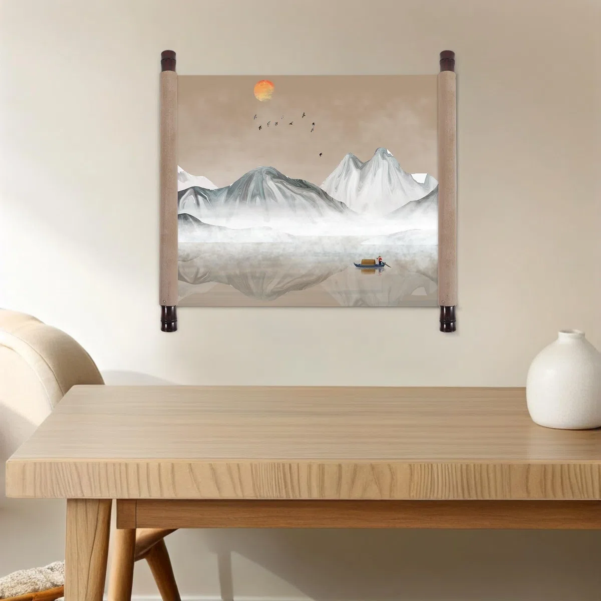 2pezzi Bacchette in Legno per Calligrafia e Pittura con Testa Asta, Accessori per Montaggio Conveniente di Dipinti e Poster, Design Elegante per Uso Domestico
