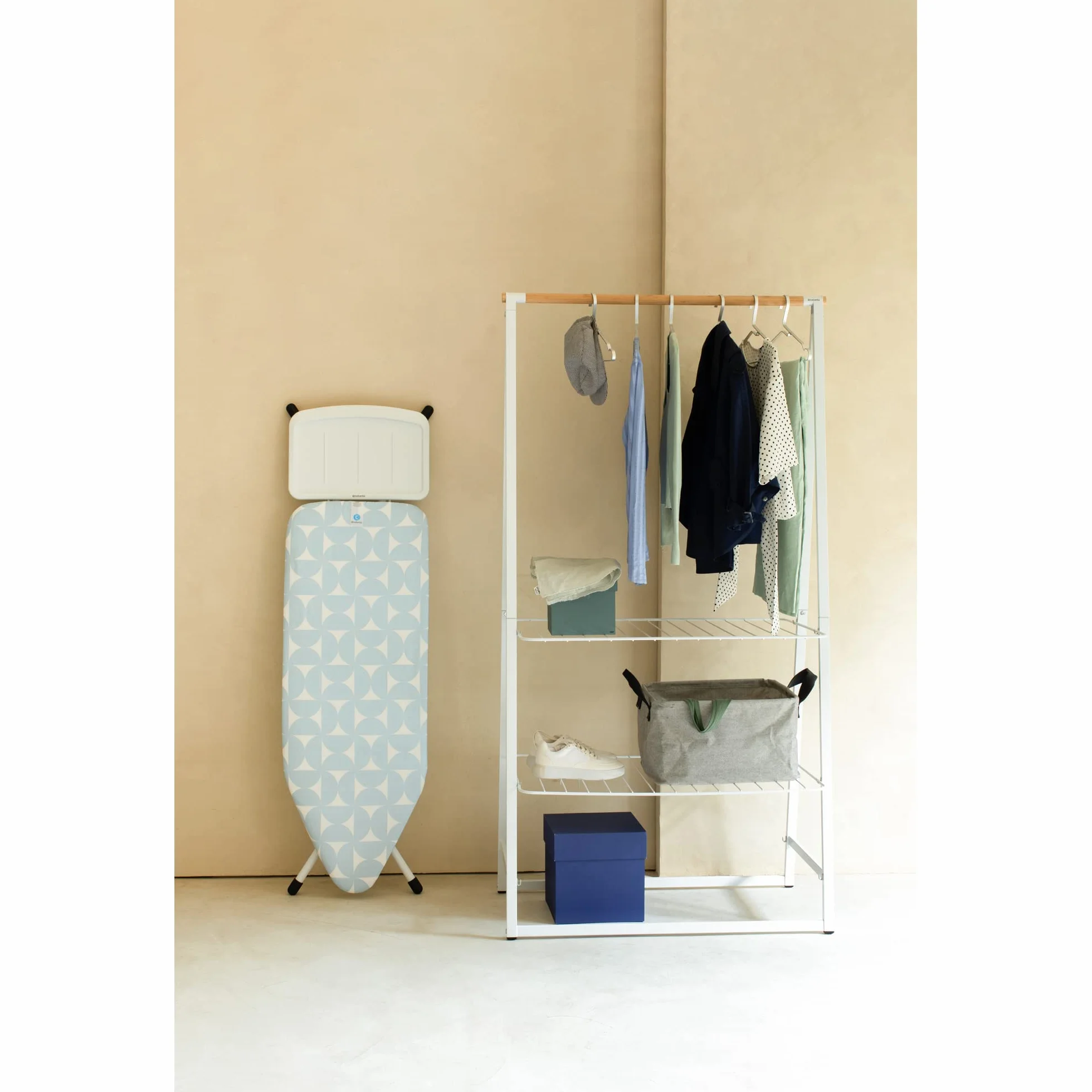 Brabantia Ironing Board Cover C 124x45 cm – Fresh Breeze | 100% Cotton Top Layer with 2mm Foam Padding for Size C Ironing Boards | Durable, Washable, and Easy to Install