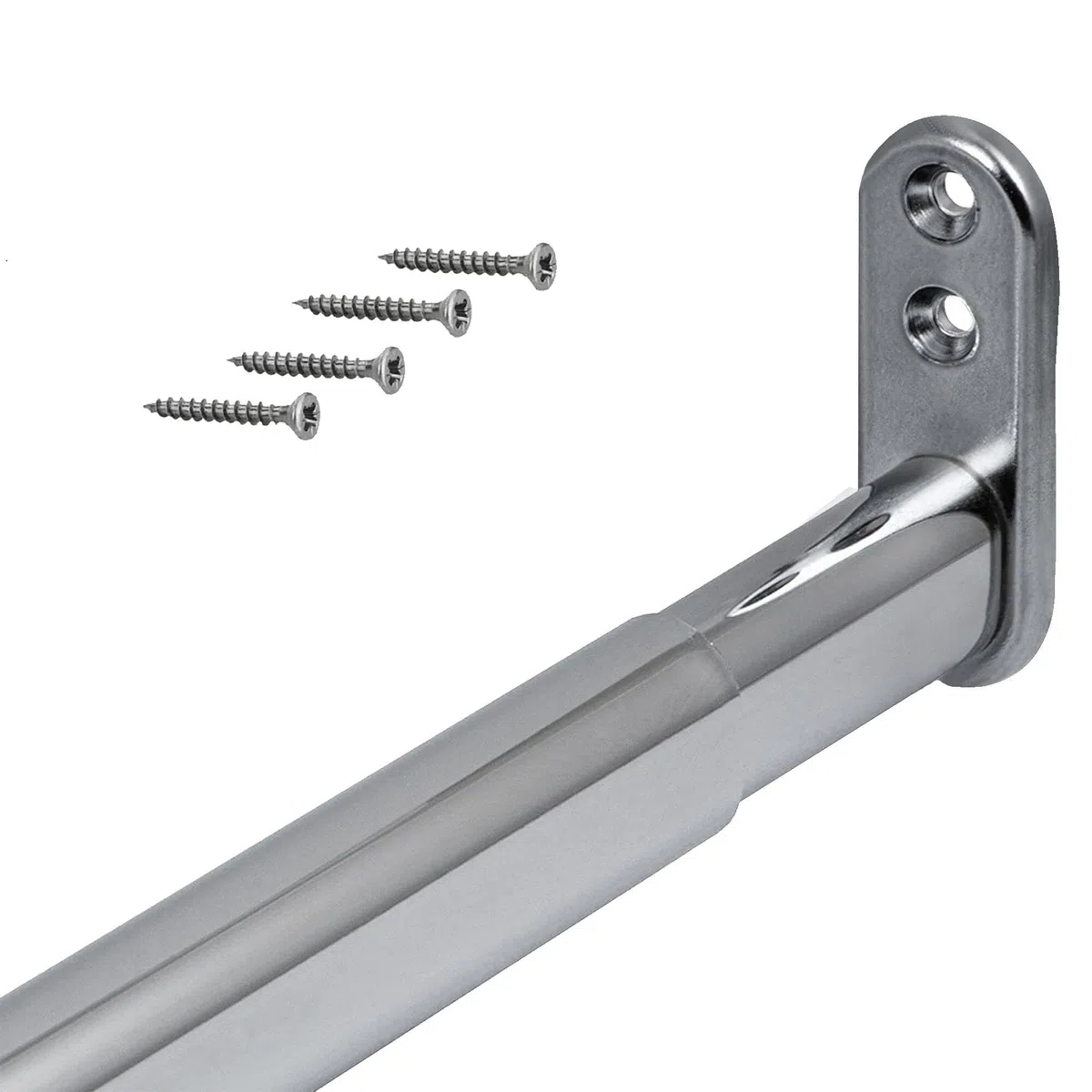 Gedotec Asta per armadio estensibile 60-90 cm I TELEMAGIC I Asta appendiabiti 600-900 mm argento I Asta telescopica flessibile in acciaio 22 x 15 mm I Appendiabiti Premium I Asta per armadio per