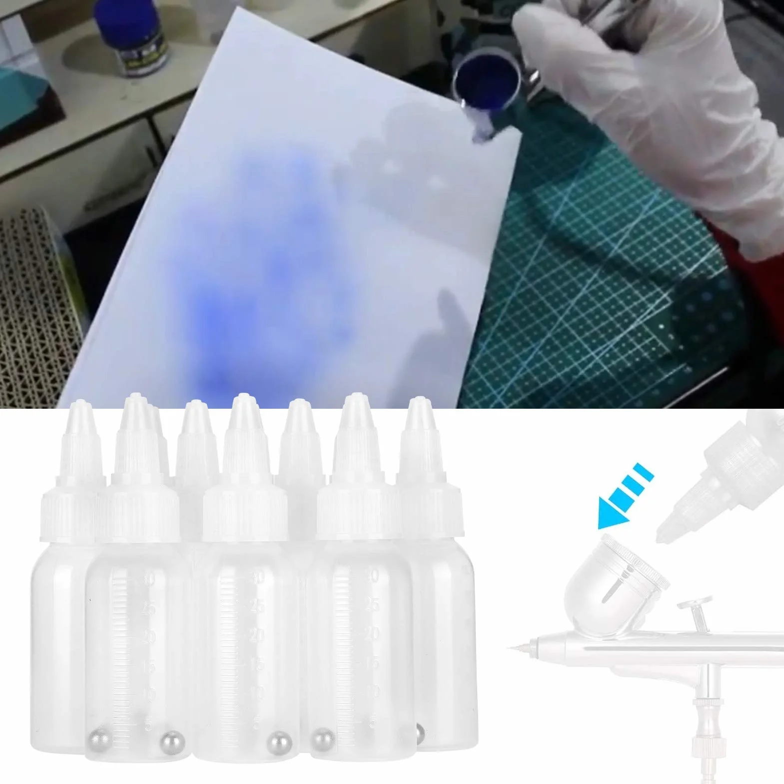 Bottiglietta per Vernice 30ml, Contenitore Anticorrosione per Pigmenti, Misura e Ricarica Facile - Set da 10 Pezzi