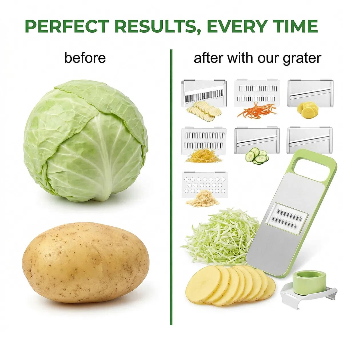 Mandolina per Verdure Professionale Taglia Multifunzione 6 Lame Intercambiabili, Taglia Verdure, Affetta Verdure Manuale per Verdure, Julienne, Grattugia e Chips