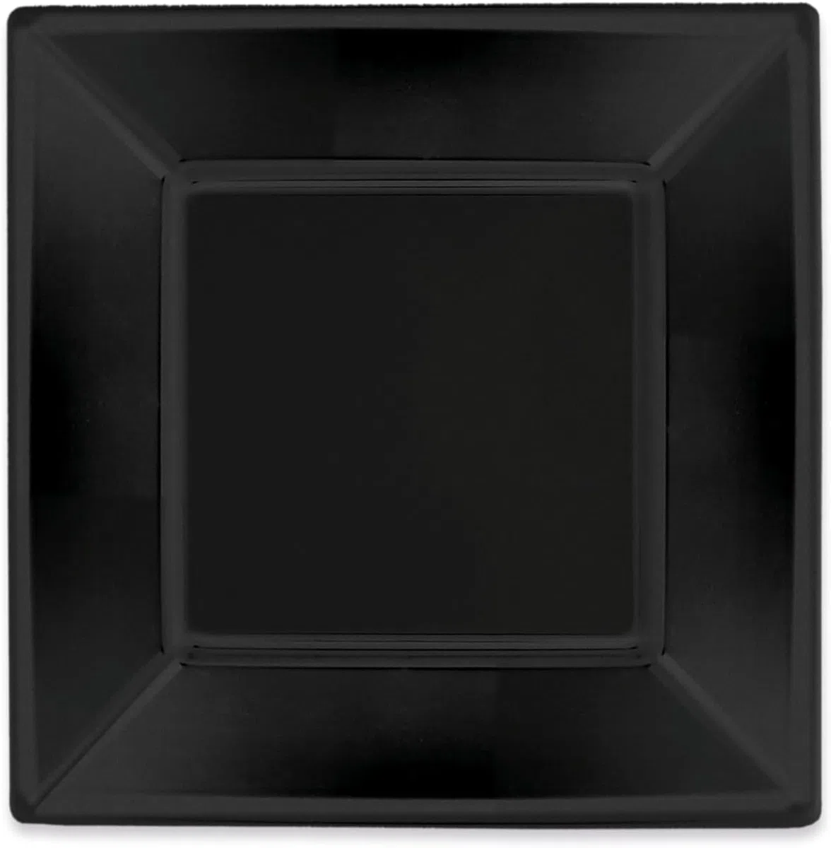 Piatto nero Riutilizzabile 10 Volte | Set di 30 Piatti neri quadrati in PE | Lavabile a freddo | Piatto Dimensioni 23X23 cm | Tavolo Art