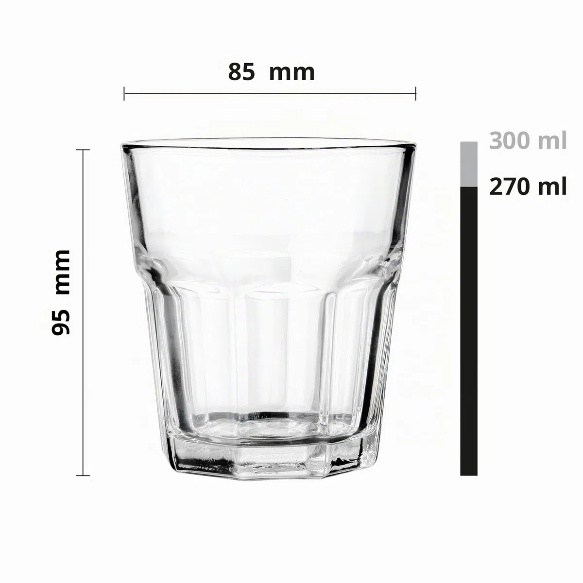 Glasmark A680530-N270-000-00 Set di 6 Bicchieri Bassi da 300 ml, Vetro