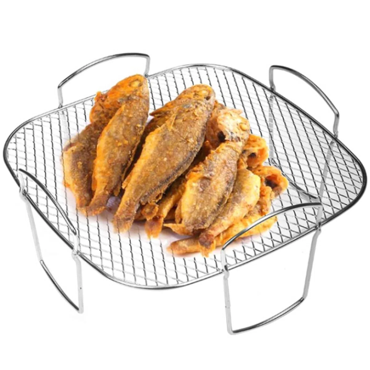 Griglia per friggitrice ad Griglia per Barbecue in Acciaio Inossidabile da 8 Pollici con 4 Gambe Supporto per friggitrice Multiuso per Forno per arrosti Accessori per ad a