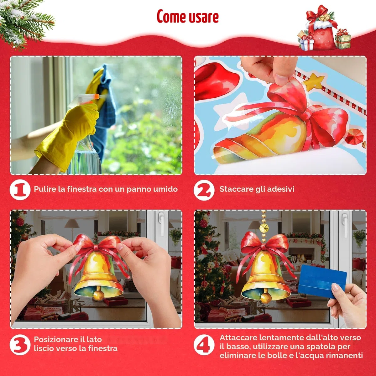 Edonkvi Adesivi Natalizi per Finestre 86 Pezzi, Vetrofanie Natalizie Grandi Decorazioni Natale Casa, Riutilizzabili Fiocchi di Neve Stickers Decalcomanie per Addobbi Vetrine Negozio Ufficio Porte