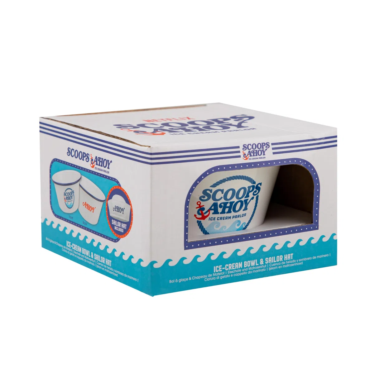 Cinereplicas Stranger Things - Ciotola per gelato Scoop Ahoy e cappello Ahoy - Licenza ufficiale