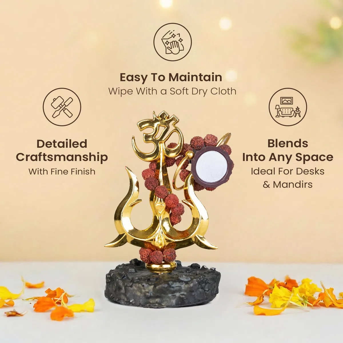 Astrotalk Mahadev Trishul Murti, Shiv Murti compatto per tempio domestico, cruscotto auto o scaffale per ufficio, Lord Shiva Idol per puja, mandir e angoli di meditazione, 8,5 x 6,5 x 11