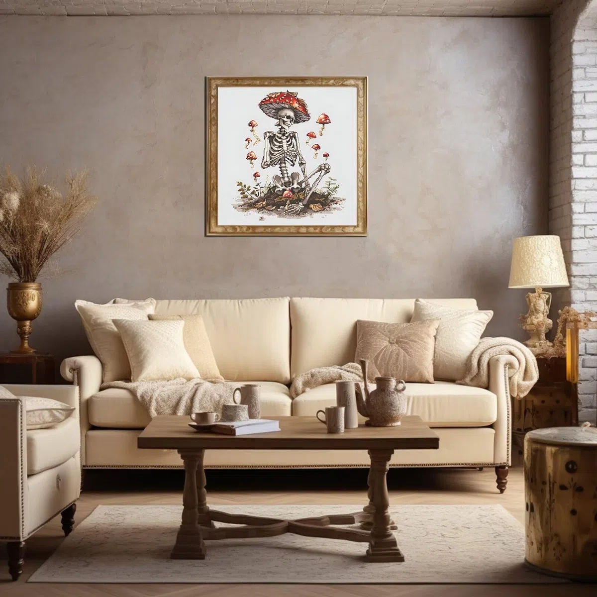 Xinpinzhou Kit Punto Croce Prestampato da Ricamare Completo, 11CT, 36x36 cm | Scheletro Schemi Facili per Principianti, Set Ricamo Completato ha Aspetto Raffinato per Decorazioni Parete o Regalo Mamma