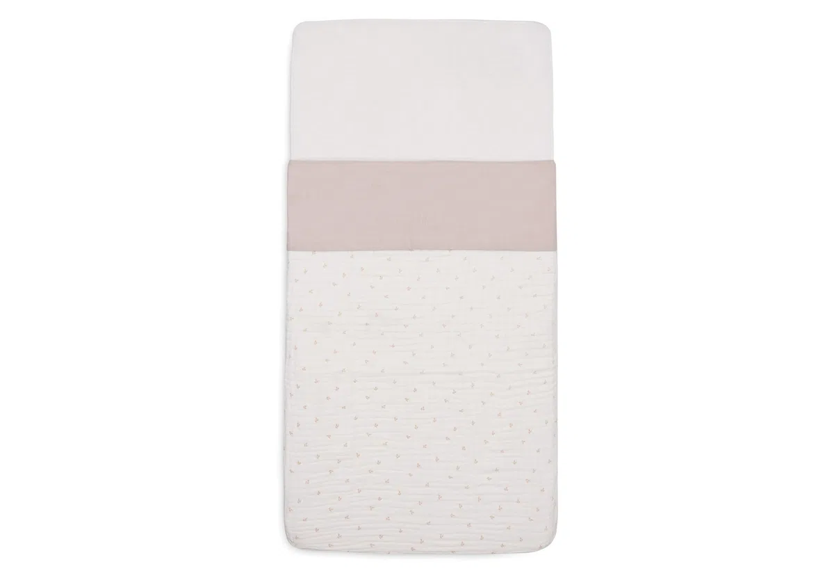 Jollein Lenzuolo con angoli elasticizzati per culla, 120 x 150 cm, 100% cotone, certificato Oeko-TEX, effetto lino, beige
