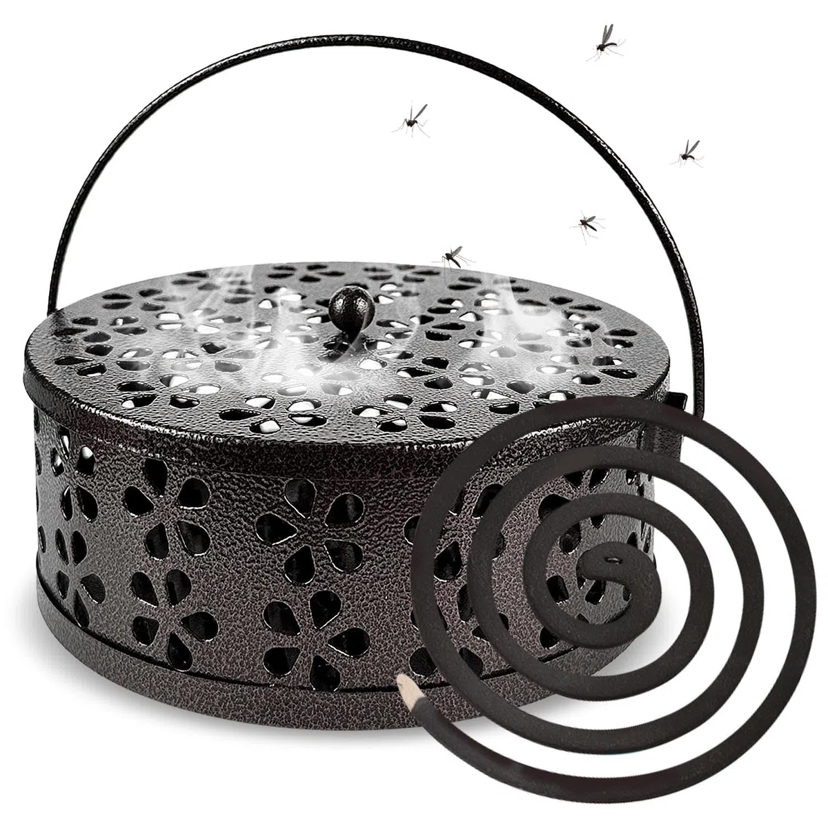 Porta Spirale Antizanzare, Metallo Portazampirone, Portazampirone da Esterno, Spirali Zanzare, Porta Bobina per Zanzare Adatto a Camera da Letto Cucina Ufficio Giardino Balcone