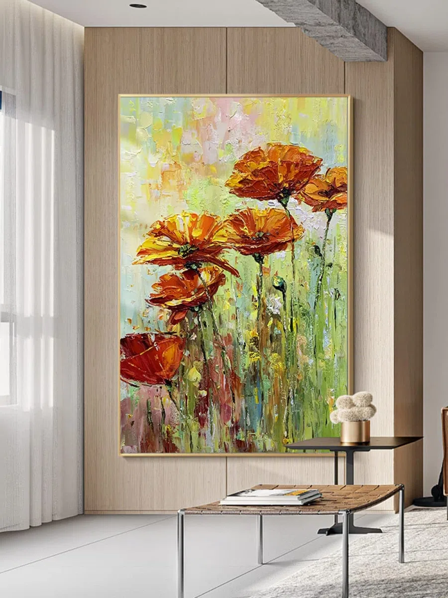 Moderno 100% dipinto a mano dipinti ad olio opere d'arte su tela wall art lussuoso astratto pastorale ristorante di lusso floreale floreale per soggiorno camera da letto decorazioni per la casa 3d c