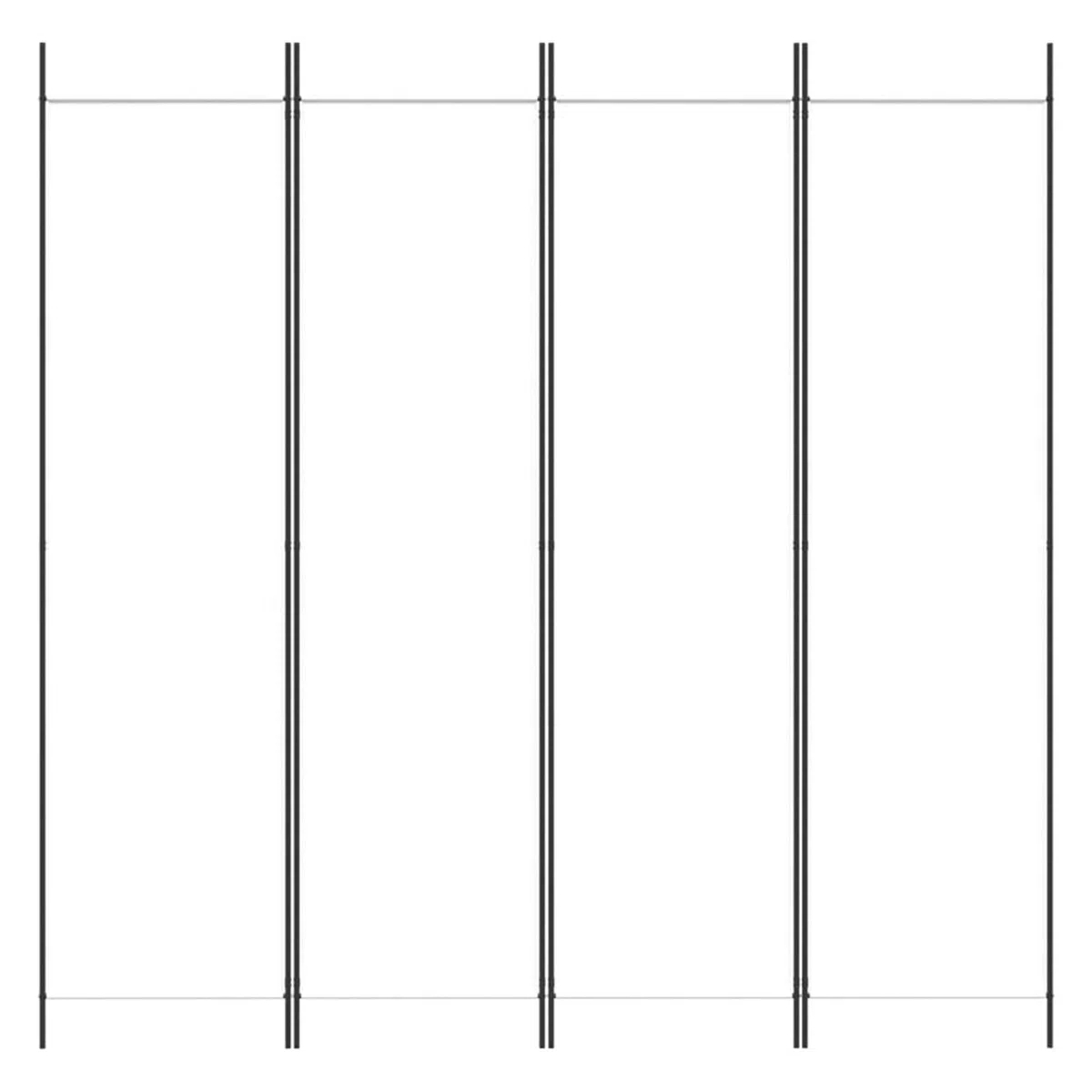 Rantry Mobile Divisorio a 4 Pannelli Bianco 200x200 cm Tessuto, Paravento da Interno Separé per Ambienti, Pannelli Divisori per Interni Casa