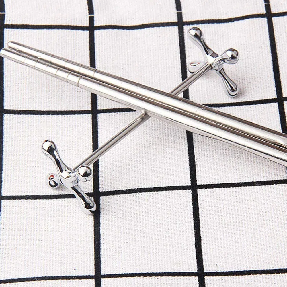 4 Pezzi in Lega Bacchette Supporto Supporto forchette Coltello Supporto cremagliera in Metallo Decorazione da Tavolo ()