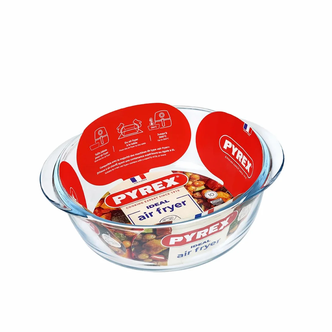 Plat air fryer - PYREX - 1450140 - Rond - En verre borosilicate - 20 cm