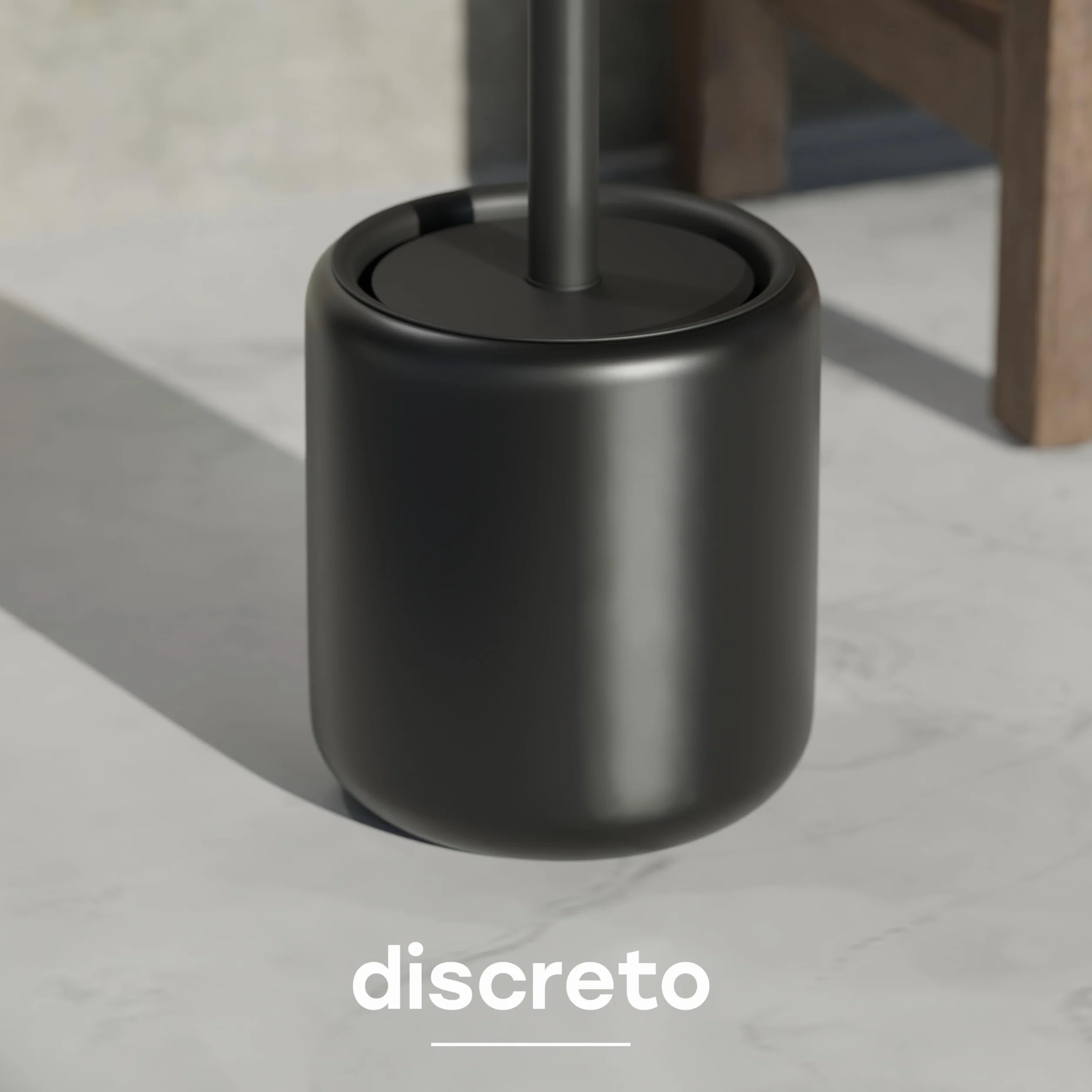 SAVEGA – Scopino WC Silicone Nero con Porta in Acciaio e Coperchio – Spazzola WC Moderna per Bagno
