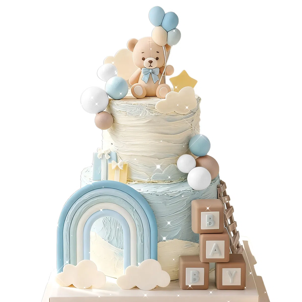 decorazione torta orso palline torta orso festa bebe compleanno blu