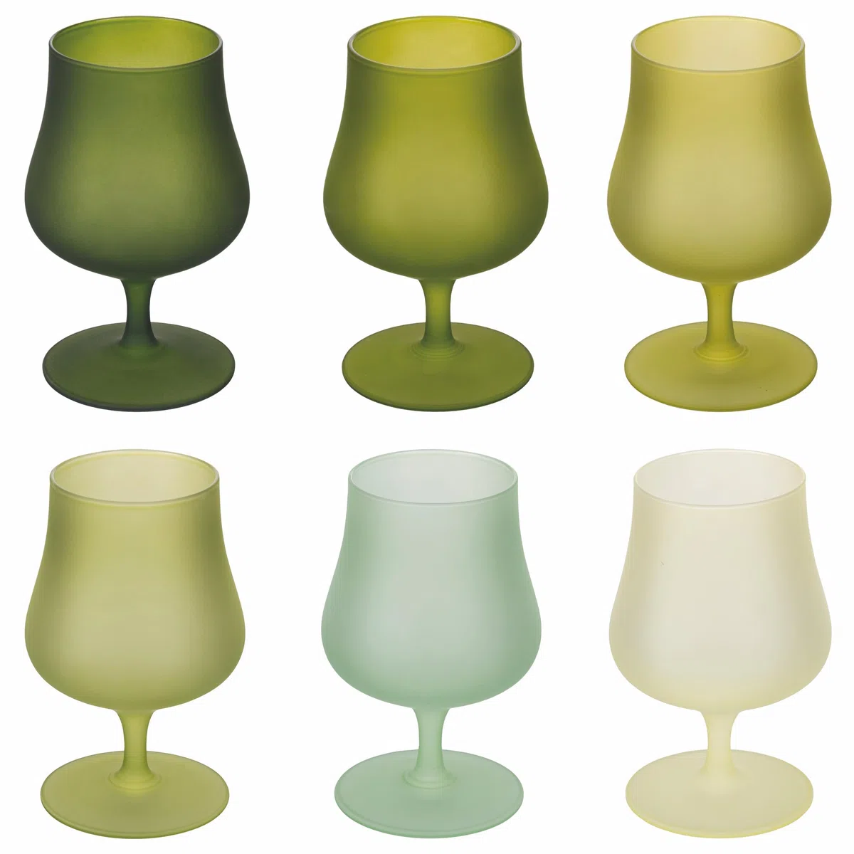Set 6 bicchieri liquore 260 ml frosted in vetro, Greenery