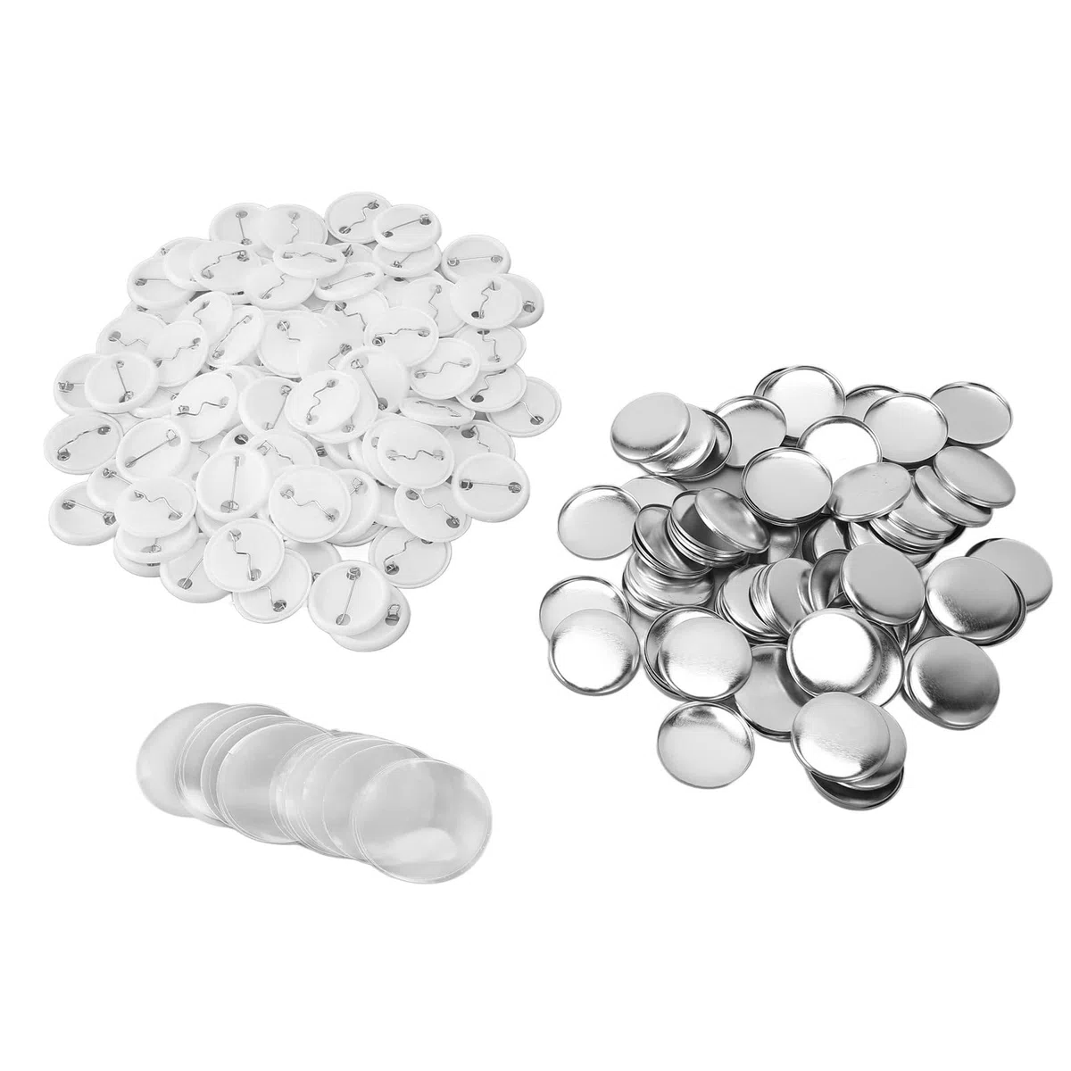100 Set Fai da Te Spille Spille Parte Forma Rotonda Metallo Spilla Distintivo Spilla per Artigianato Che Fa Macchina per la Creazione di Badge (32 MM) Handcraft Materials