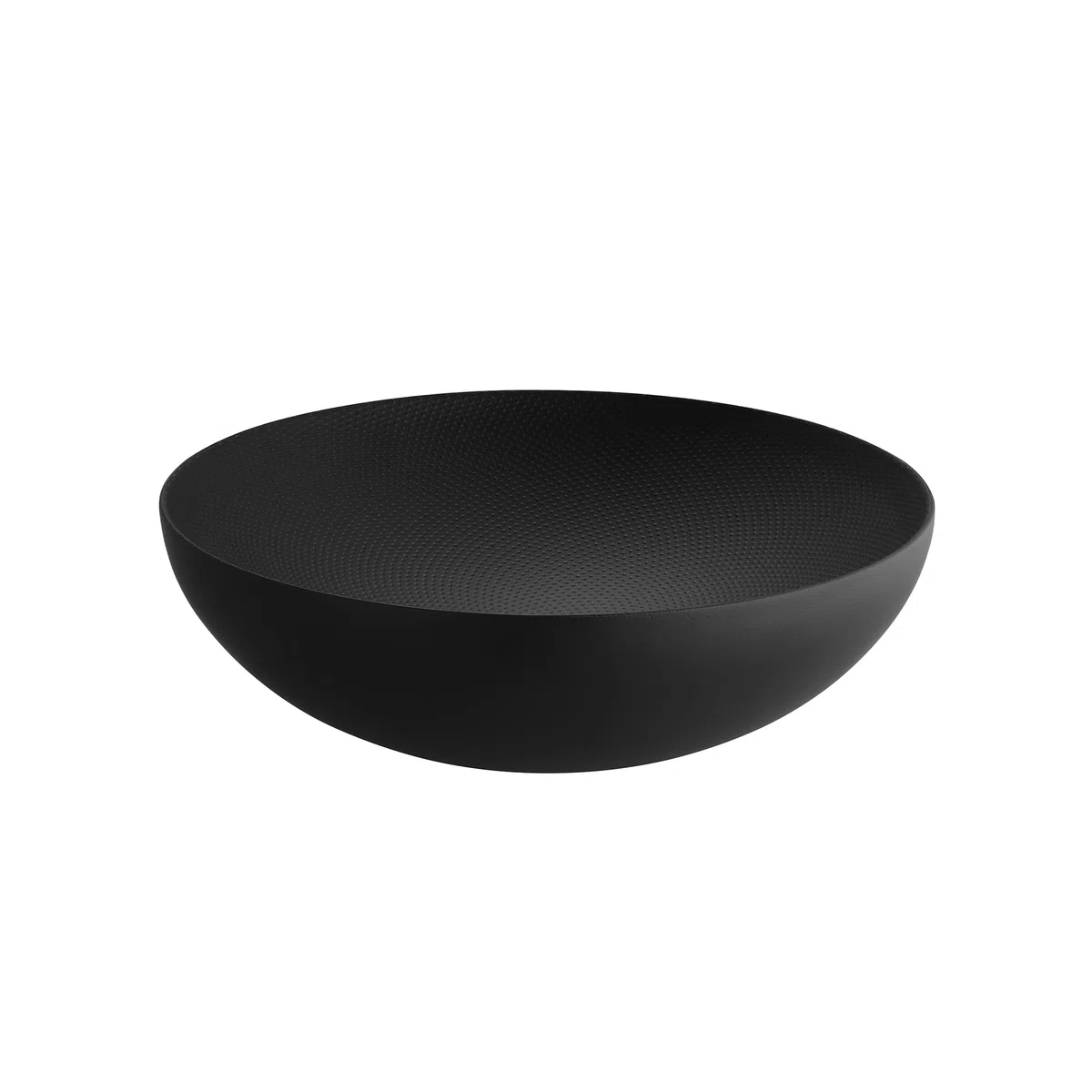 Alessi Double DUL02/32BT - Ciotola di Design a Doppia Parete in Acciaio Colorato con Resina Epossidica, Nero con Decoro in Rilievo